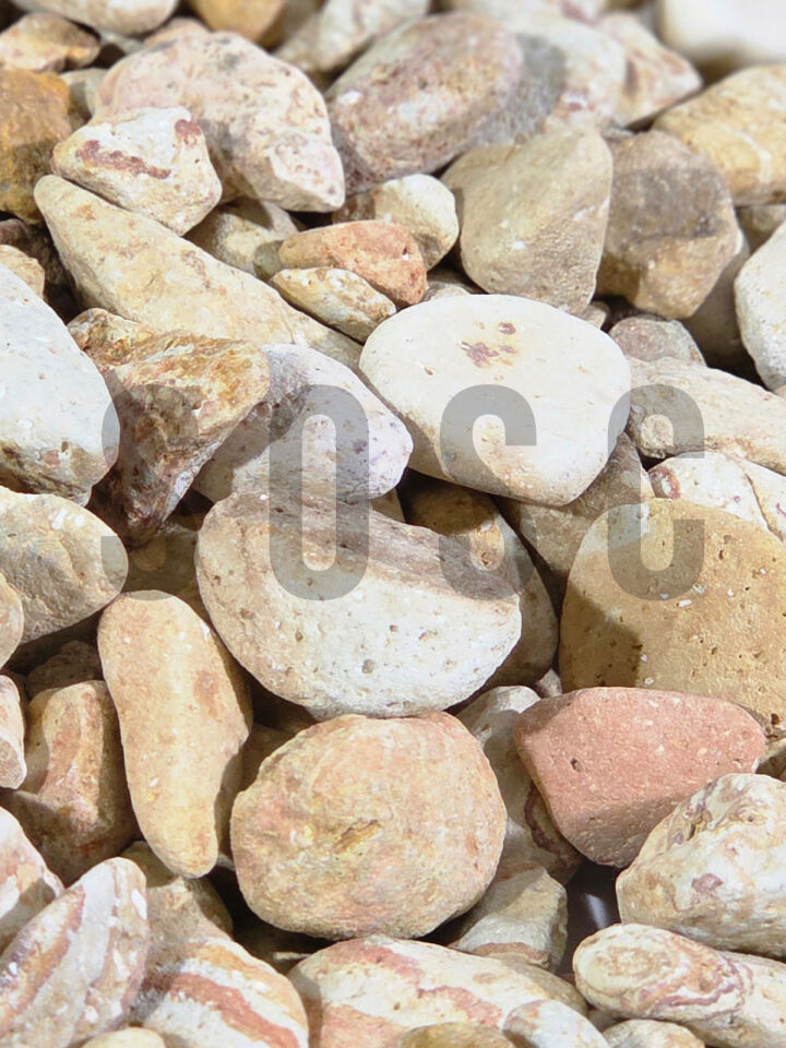 Sarı Çizgili Rainbow Dolomit Çakıl Taşı, 1-3 cm, 1 kg