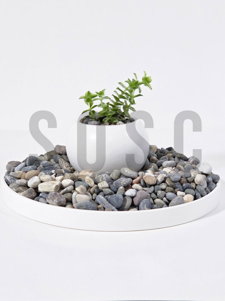 SOSC Doğal Nazilli Dere Çakıl Taşı, Tamburlanmış Dekoratif Taş, 1-2 cm, 1 Kg