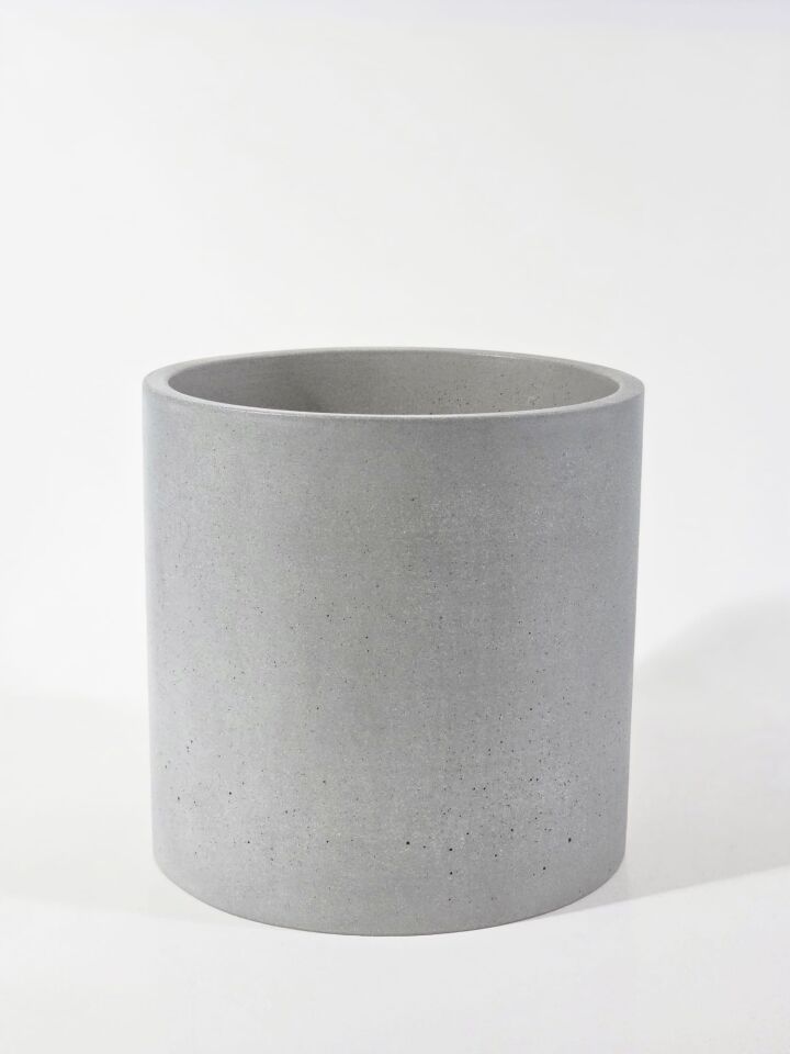 SOSC Beton Saksı,Gri Silindirik Tasarım, Modern Minimalist Stil, İç Mekan Bitki Saksısı, Dekoratif Beton Çiçek Kabı