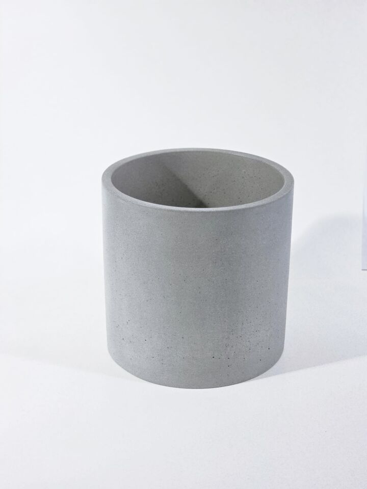 SOSC Beton Saksı,Gri Silindirik Tasarım, Modern Minimalist Stil, İç Mekan Bitki Saksısı, Dekoratif Beton Çiçek Kabı